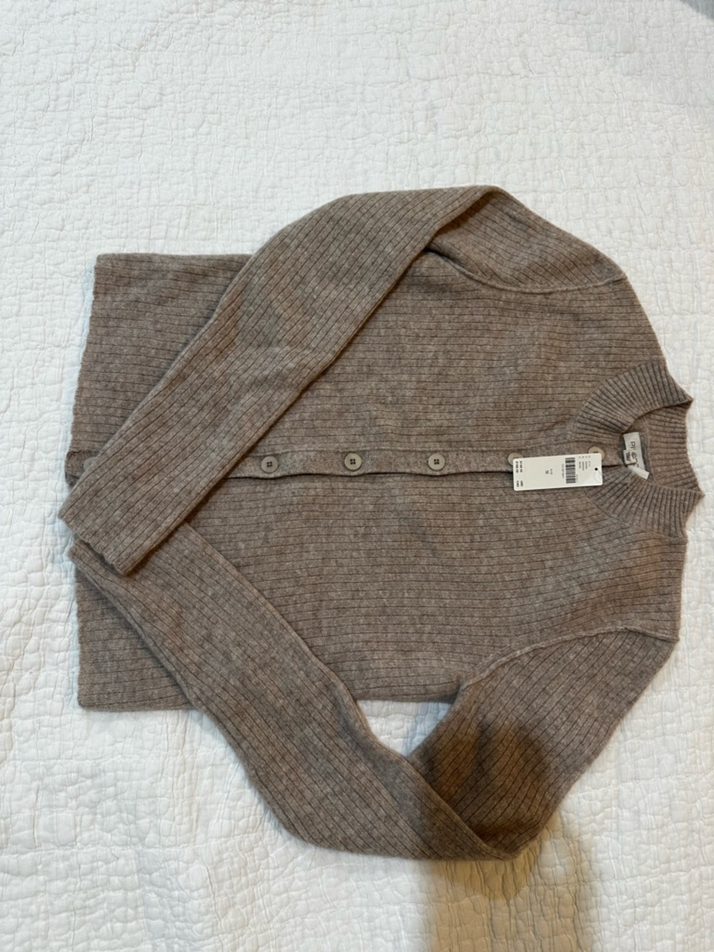 Pilcro Ribbed Button-Front Cardigan - Gray - Picture 2 of 2